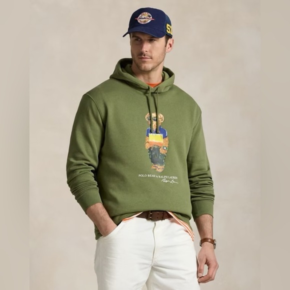 Polo by Ralph Lauren Green Hoodie for Men 
Cotton-Blend Polo Bear Hoodie NWOT - Picture 1 of 9